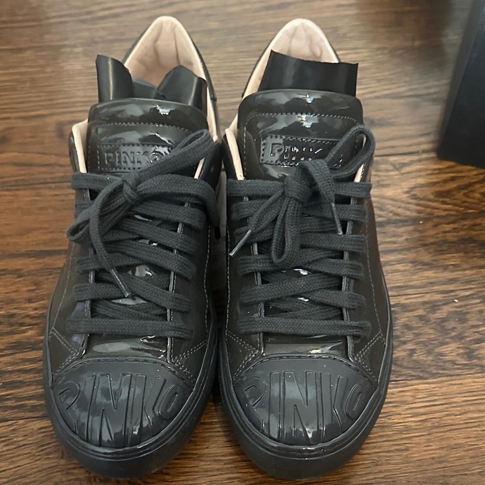 Pinko Glossy Black Women's Sneakers